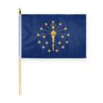 Indiana Stick Flag 12x18 Inch with 24 inch Wood Pole