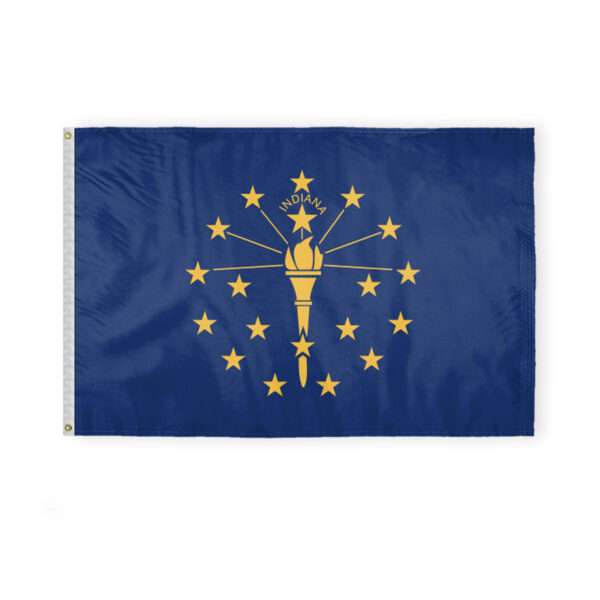 AGAS Indiana State Flag 3x5 Ft - Double Sided Reverse Print On Back 200D Nylon