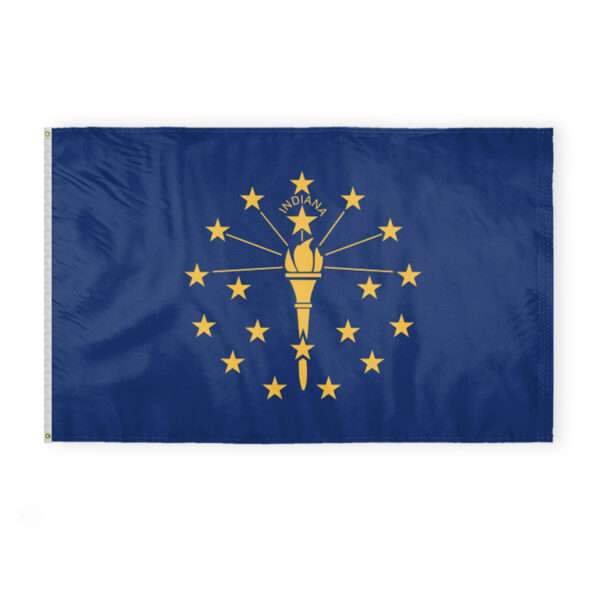 AGAS Indiana State Flag 5x8 Ft - Double Sided Reverse Print On Back 200D Nylon