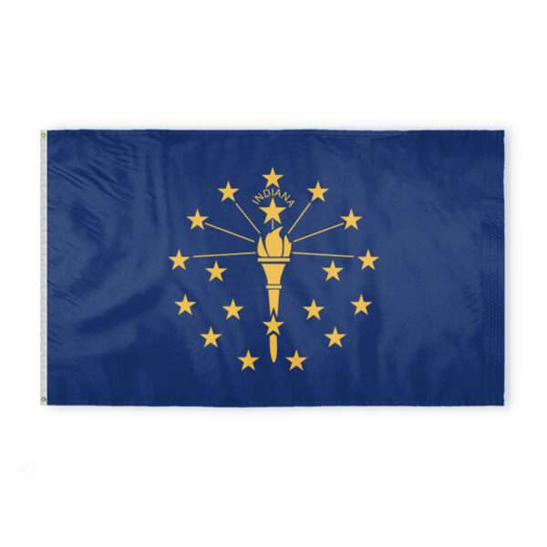 AGAS Indiana State Flag 6x10 Ft - Double Sided Reverse Print On Back 200D Nylon