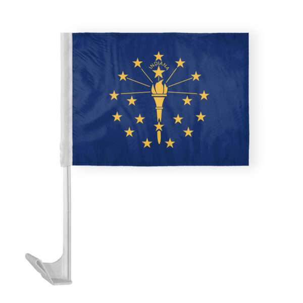 AGAS Indiana State Car Window Flag 12x16 Inch - Printed Polyester