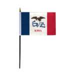 Iowa Stick Flag 4x6 Inch with 11 inch Plastic Pole