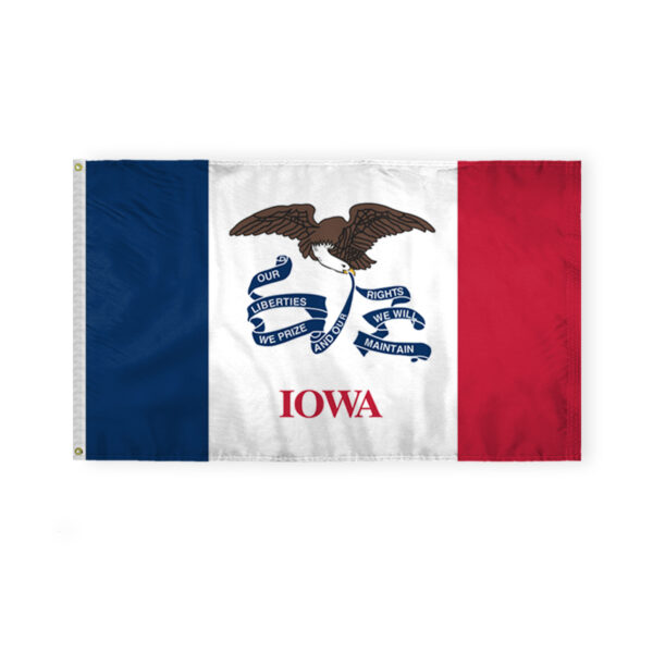 AGAS Iowa State Flag 3x5 Ft - Double Sided Reverse Print On Back 200D Nylon