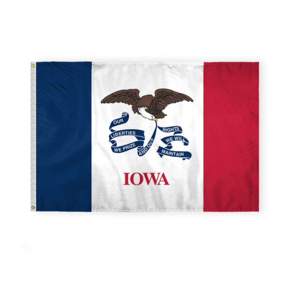 AGAS Iowa State Flag 4x6 Ft - Double Sided Reverse Print On Back 200D Nylon
