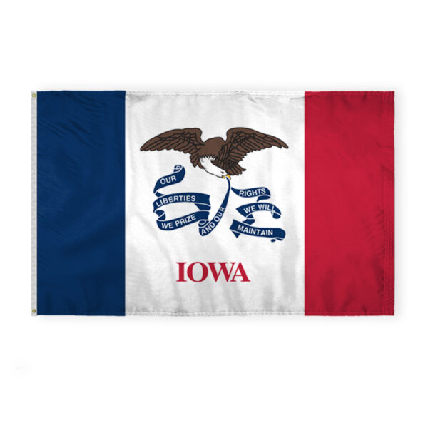 AGAS Iowa State Flag 5x8 Ft - Double Sided Reverse Print On Back 200D Nylon