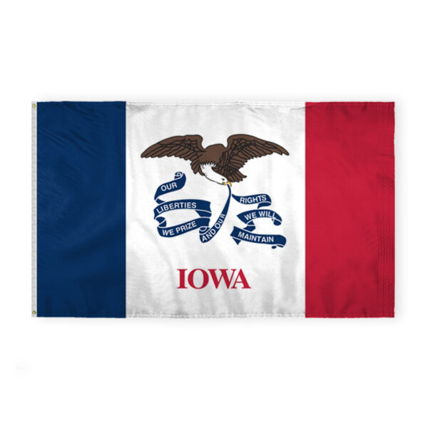 AGAS Iowa State Flag 6x10 Ft - Double Sided Reverse Print On Back 200D Nylon