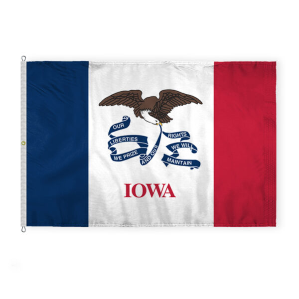 AGAS Iowa State Flag 8x12 Ft - Double Sided Reverse Print On Back 200D Nylon