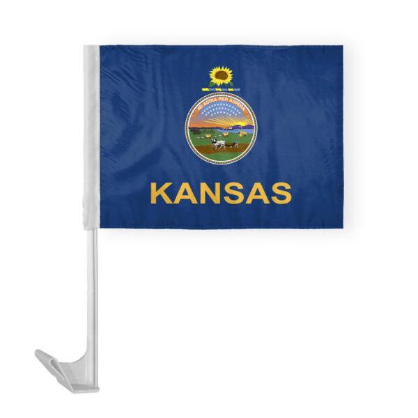 AGAS Kansas State Car Window Flag 12x16 Inch - Printed Polyester