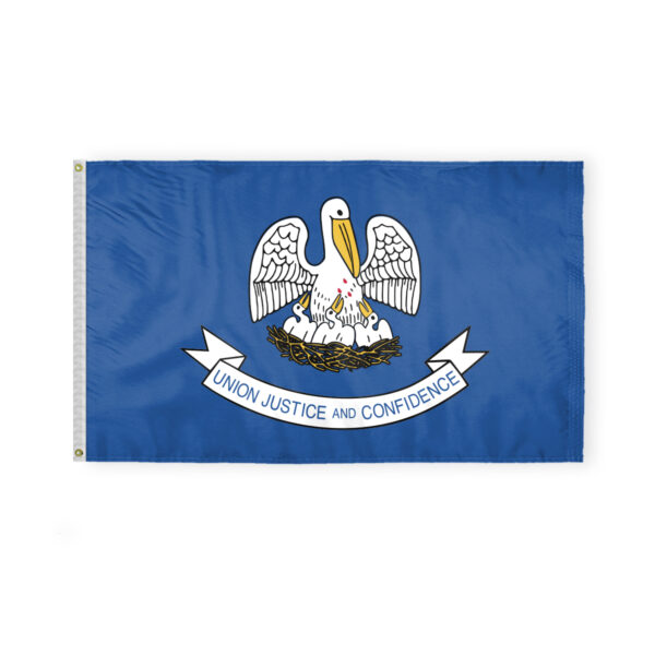 AGAS Louisiana State Flag 3x5 Ft - Double Sided Reverse Print On Back 200D Nylon
