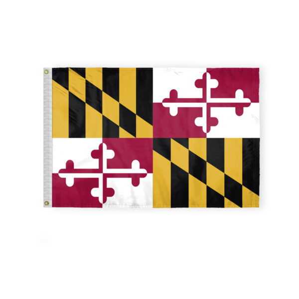 AGAS Maryland State Flag 2x3 Ft - Double Sided Reverse Print On Back 200D Nylon