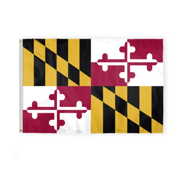 AGAS Maryland State Flag 4x6 Ft - Double Sided Reverse Print On Back 200D Nylon
