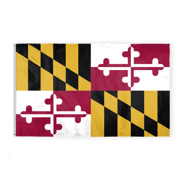 AGAS Maryland State Flag 5x8 Ft - Double Sided Reverse Print On Back 200D Nylon