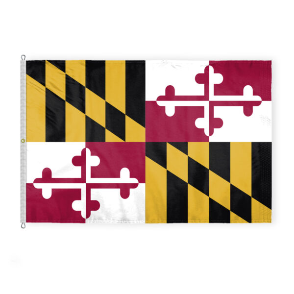 AGAS Maryland State Flag 8x12 Ft - Double Sided Reverse Print On Back 200D Nylon