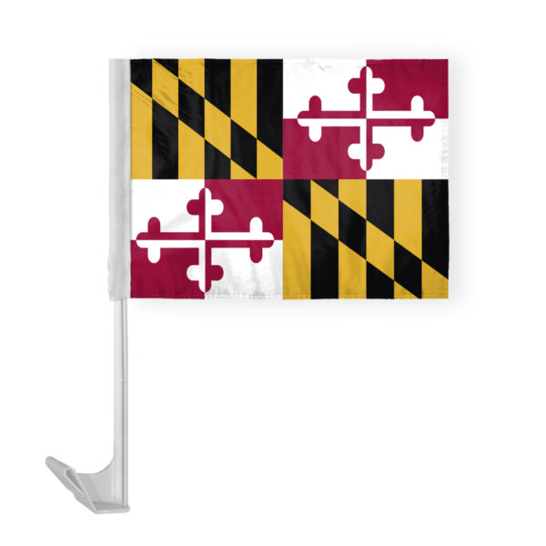 AGAS Maryland State Car Window Flag 12x16 Inch - Printed Polyester