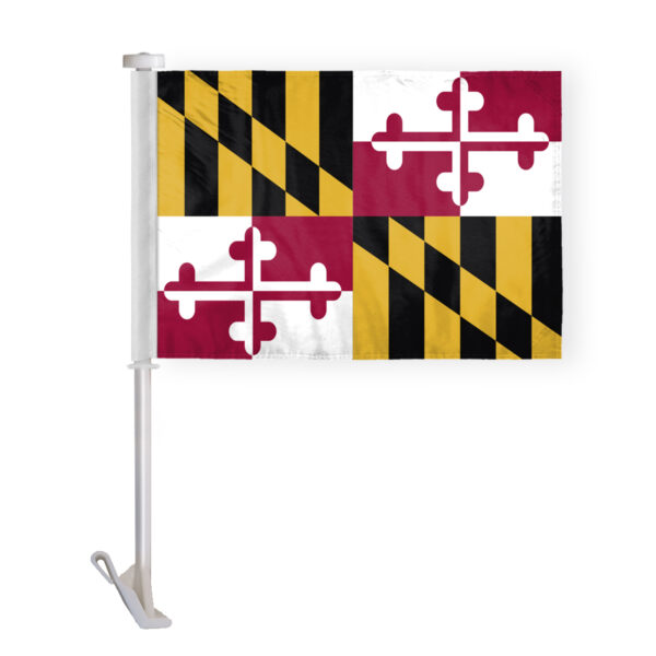AGAS Maryland State Car Window Flag 10.5x15 inch - Double Side Printed Knitted Polyester
