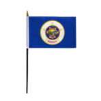 Minnesota Stick Flag 4x6 Inch with 11 inch Plastic Pole