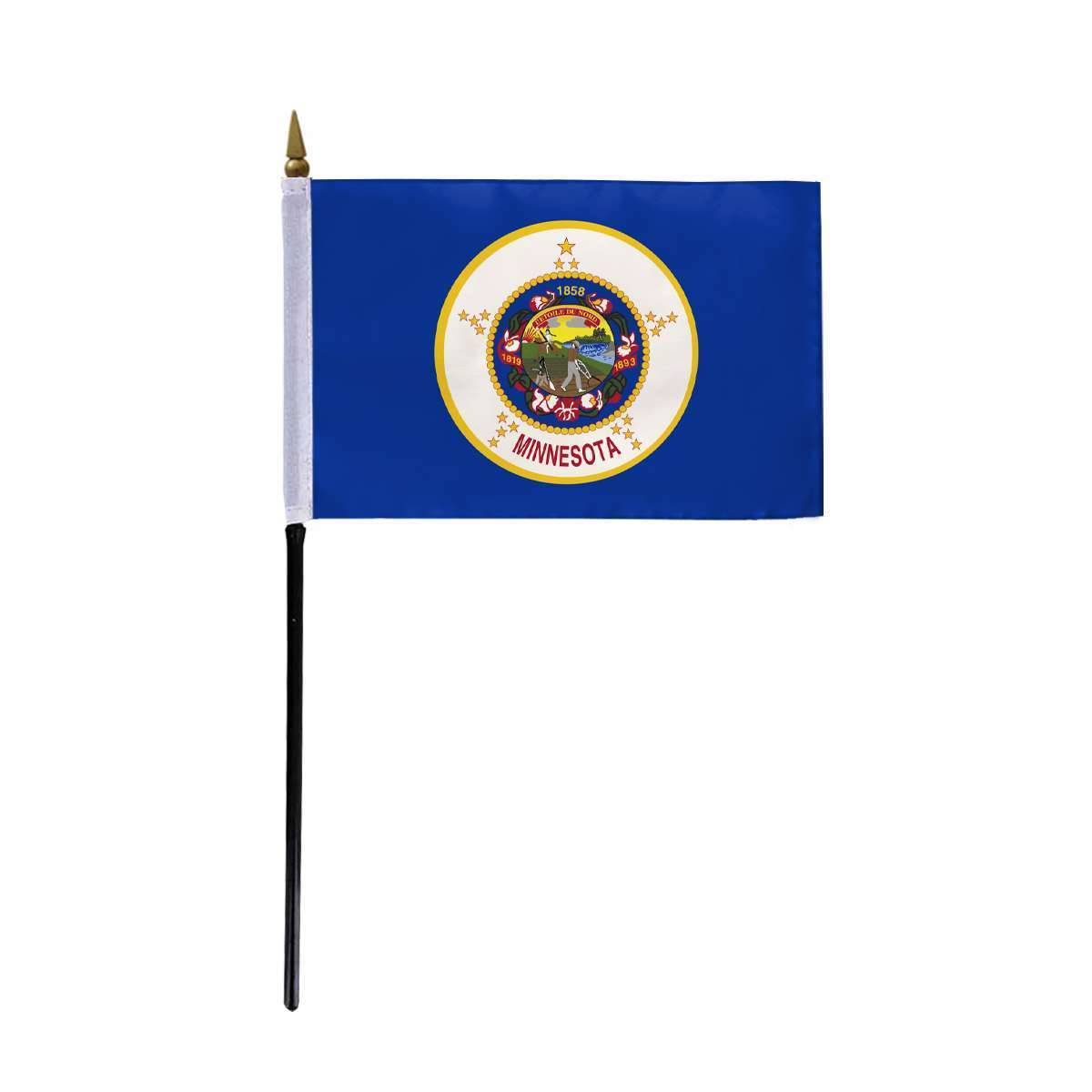 Minnesota Stick Flag 4x6 Inch with 11 inch Plastic Pole Minnesota Stick Flag 4x6 Inch with 11 inch Plastic Pole