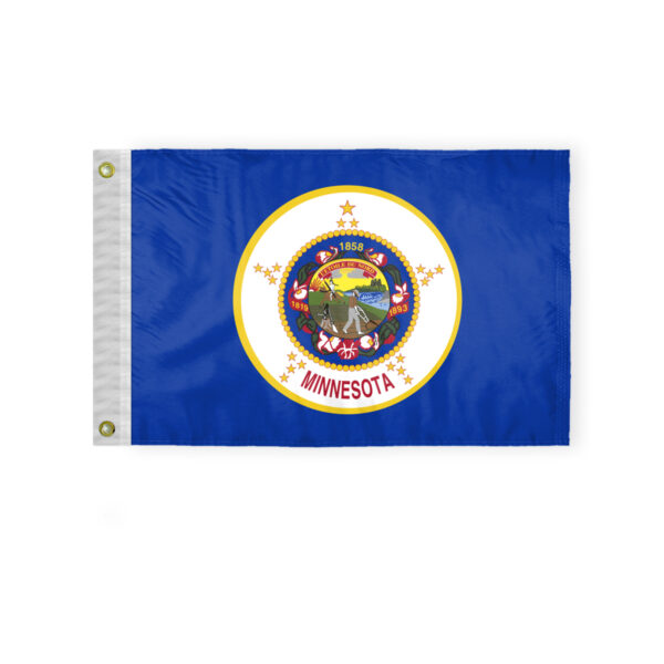AGAS Minnesota State Boat Flag 12x18 Inch - Double Sided Reverse Print On Back 200D Nylon