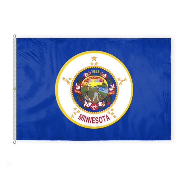 AGAS Minnesota State Flag 8x12 Ft - Double Sided Reverse Print On Back 200D Nylon