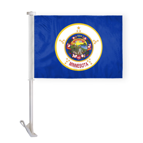 AGAS Minnesota State Car Window Flag 10.5x15 inch - Double Side Printed Knitted Polyester