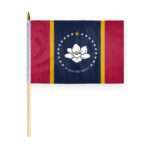 Mississippi Stick Flag 12x18 Inch with 24 inch Wood Pole