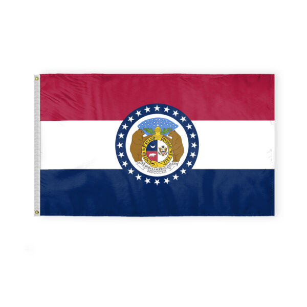 AGAS Missouri State Flag 3x5 Ft - Single Sided Polyester - Iron Grommets