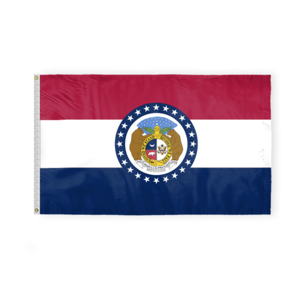 AGAS Missouri State Flag 3x5 Ft - Double Sided Reverse Print On Back 200D Nylon