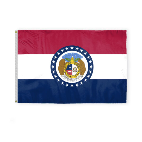 AGAS Missouri State Flag 4x6 Ft - Double Sided Reverse Print On Back 200D Nylon