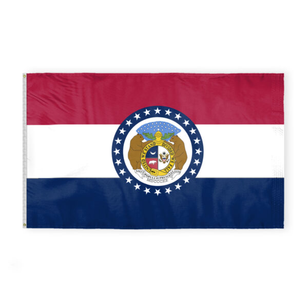 AGAS Missouri State Flag 6x10 Ft - Double Sided Reverse Print On Back 200D Nylon
