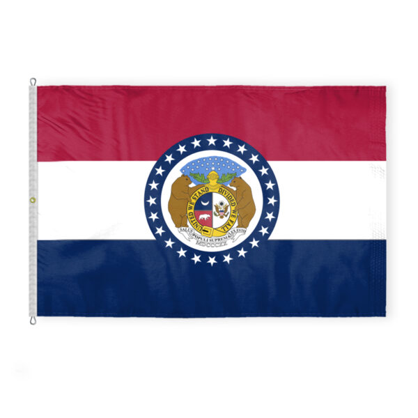 AGAS Missouri State Flag 8x12 Ft - Double Sided Reverse Print On Back 200D Nylon