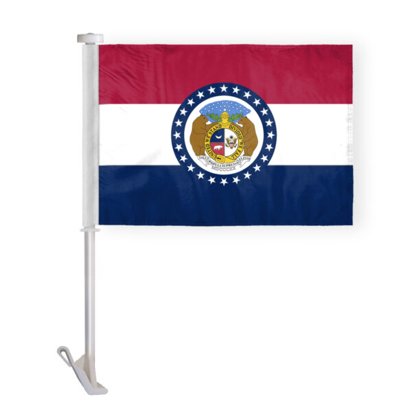 AGAS Missouri State Car Window Flag 10.5x15 inch - Double Side Printed Knitted Polyester