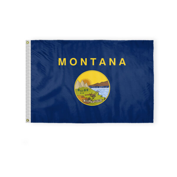 AGAS Montana State Flag 2x3 Ft - Double Sided Reverse Print On Back 200D Nylon