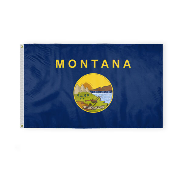 AGAS Montana State Flag 3x5 Ft - Single Sided Polyester - Iron Grommets