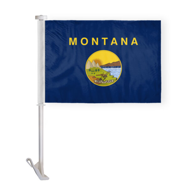 AGAS Montana State Car Window Flag 10.5x15 inch - Double Side Printed Knitted Polyester
