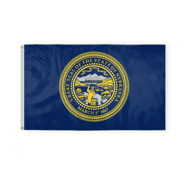 AGAS Nebraska State Flag 3x5 Ft - Single Sided Polyester - Iron Grommets