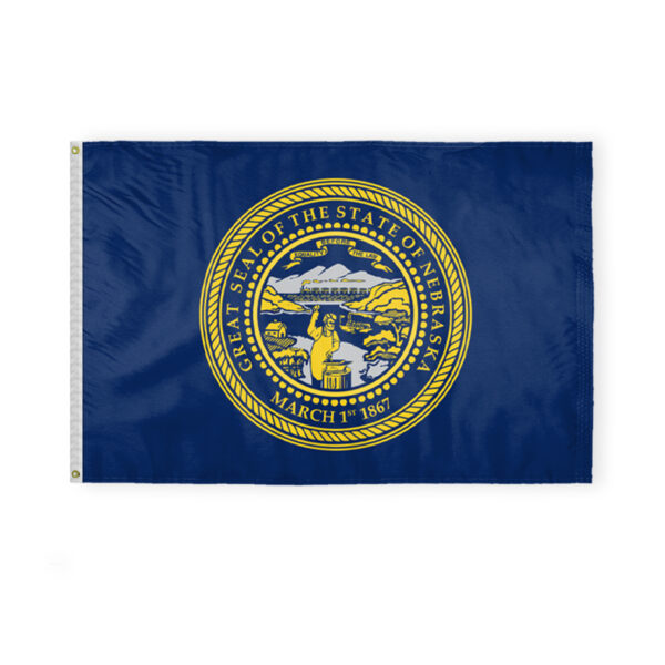 AGAS Nebraska State Flag 4x6 Ft - Double Sided Reverse Print On Back 200D Nylon