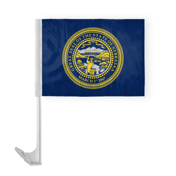 AGAS Nebraska State Car Window Flag 12x16 Inch - Printed Polyester