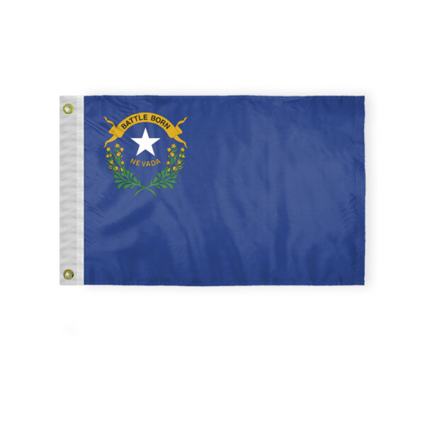 AGAS Nevada State Boat Flag 12x18 Inch - Double Sided Reverse Print On Back 200D Nylon