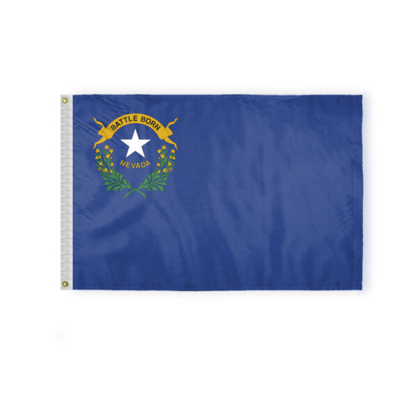 AGAS Nevada State Flag 2x3 Ft - Double Sided Reverse Print On Back 200D Nylon
