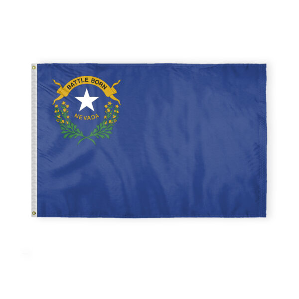 AGAS Nevada State Flag 4x6 Ft - Double Sided Reverse Print On Back 200D Nylon