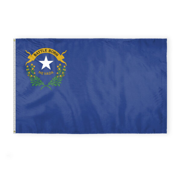 AGAS Nevada State Flag 5x8 Ft - Double Sided Reverse Print On Back 200D Nylon