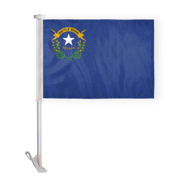 AGAS Nevada State Car Window Flag 10.5x15 inch - Double Side Printed Knitted Polyester