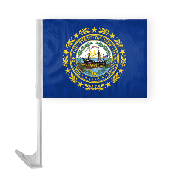 AGAS New Hampshire State Car Window Flag 12x16 Inch - Printed Polyester