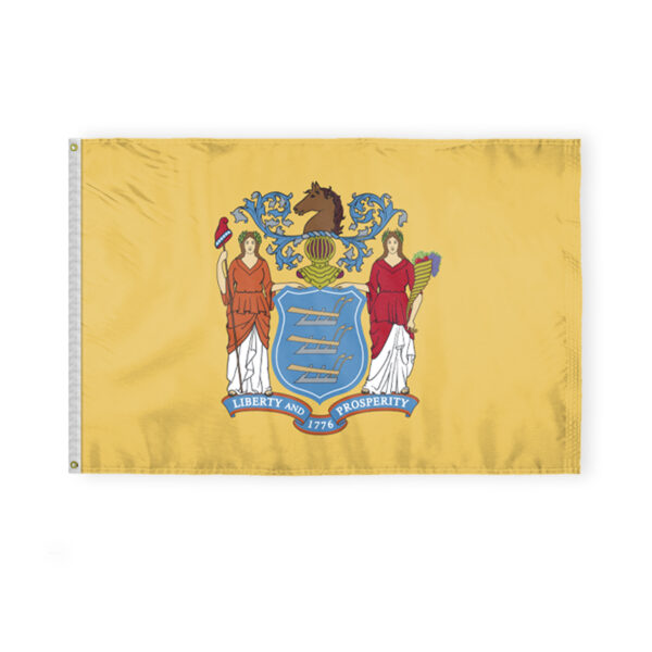 AGAS New Jersey State Flag 4x6 Ft - Double Sided Reverse Print On Back 200D Nylon