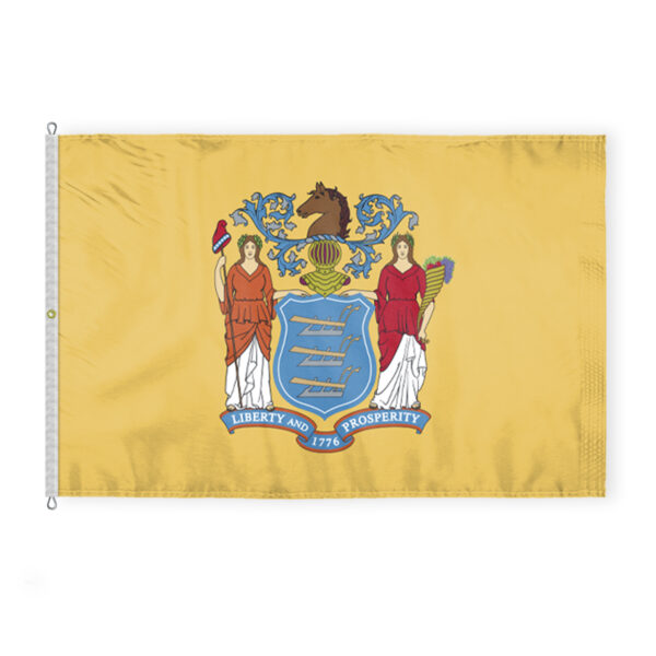 AGAS New Jersey State Flag 8x12 Ft - Double Sided Reverse Print On Back 200D Nylon
