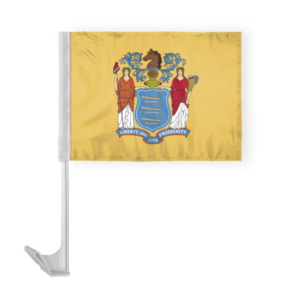 AGAS New Jersey State Car Window Flag 12x16 Inch - Printed Polyester