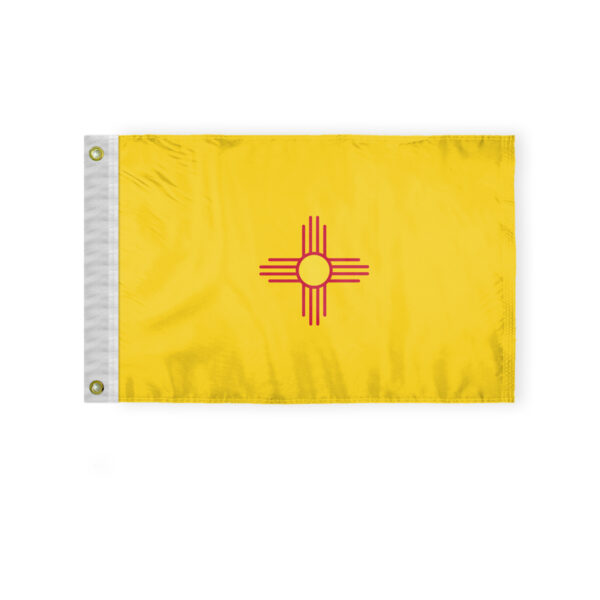 AGAS New Mexico State Boat Flag 12x18 Inch - Double Sided Reverse Print On Back 200D Nylon