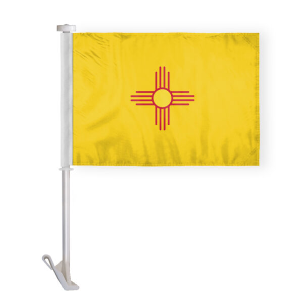 AGAS New Mexico State Car Window Flag 10.5x15 inch - Double Side Printed Knitted Polyester