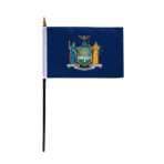 New York Stick Flag 4x6 Inch with 11 inch Plastic Pole