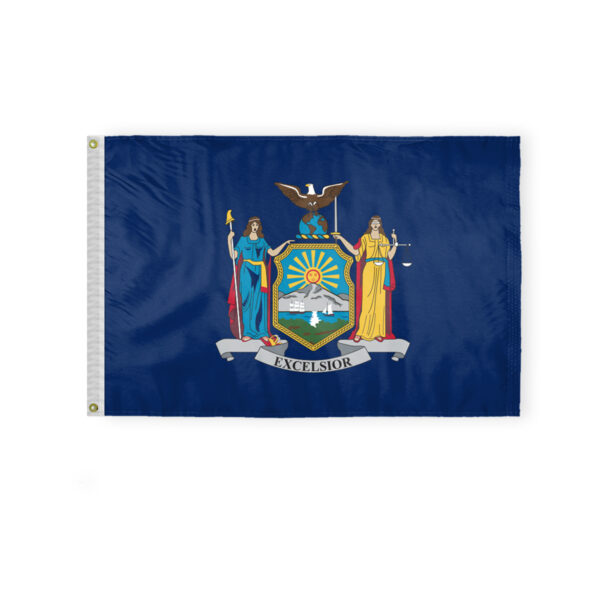 AGAS New York State Flag 2x3 Ft - Double Sided Reverse Print On Back200D Nylon
